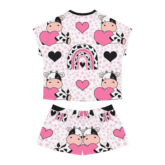 Cows and Hearts Rainbow Design Women’s Sleepwear Set