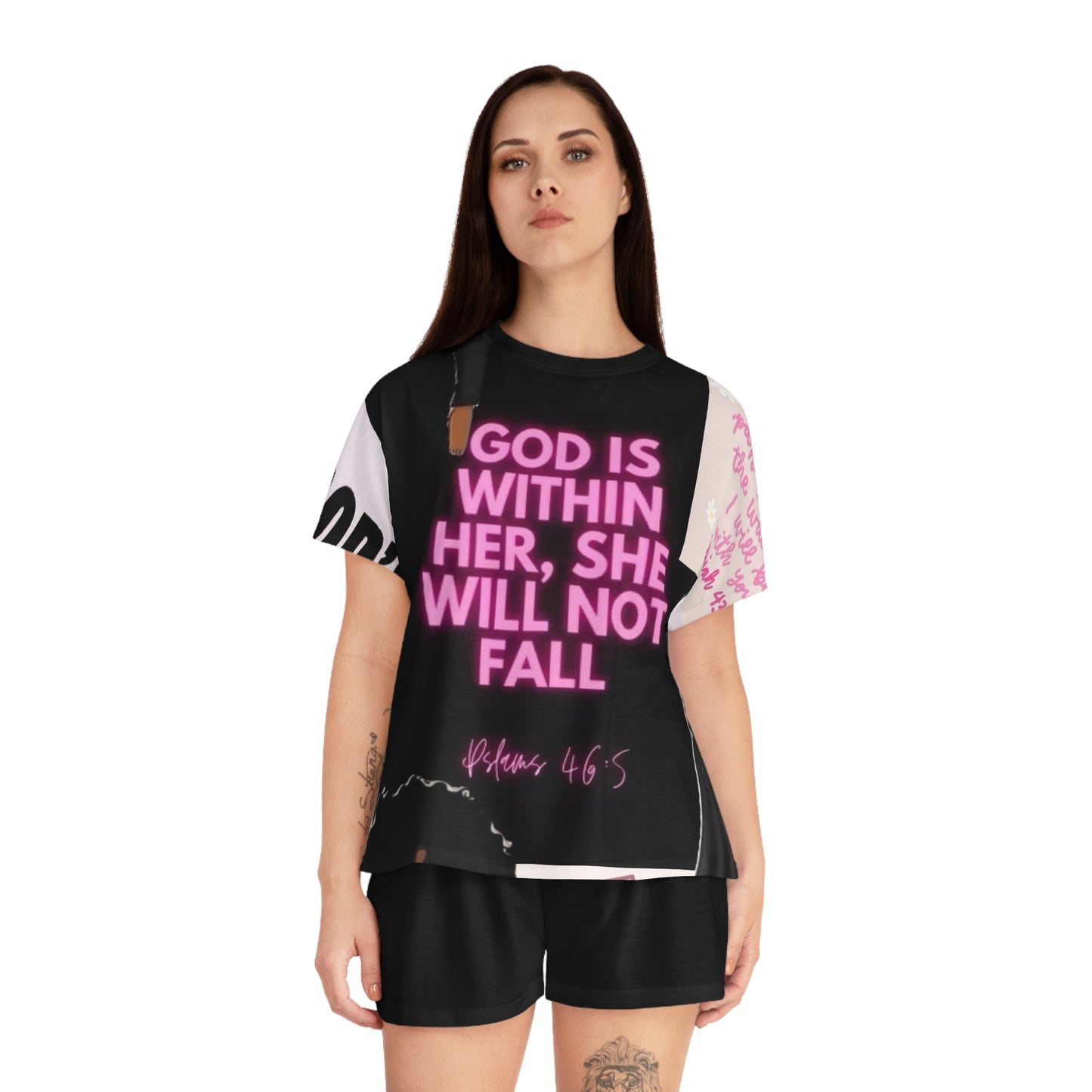 “ God Is Within Her, She Will Not Fall” Women’s Inspirational Sleepwear