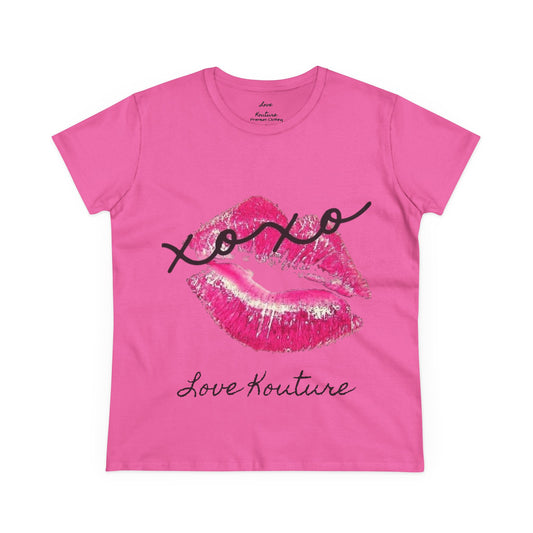 Women's Kissed Cotton Tee, Romantic Graphic Tee, Love Kouture Shirt, Valentine's Day Gift, Everyday Casual Wear, Stylish Women T-Shirt