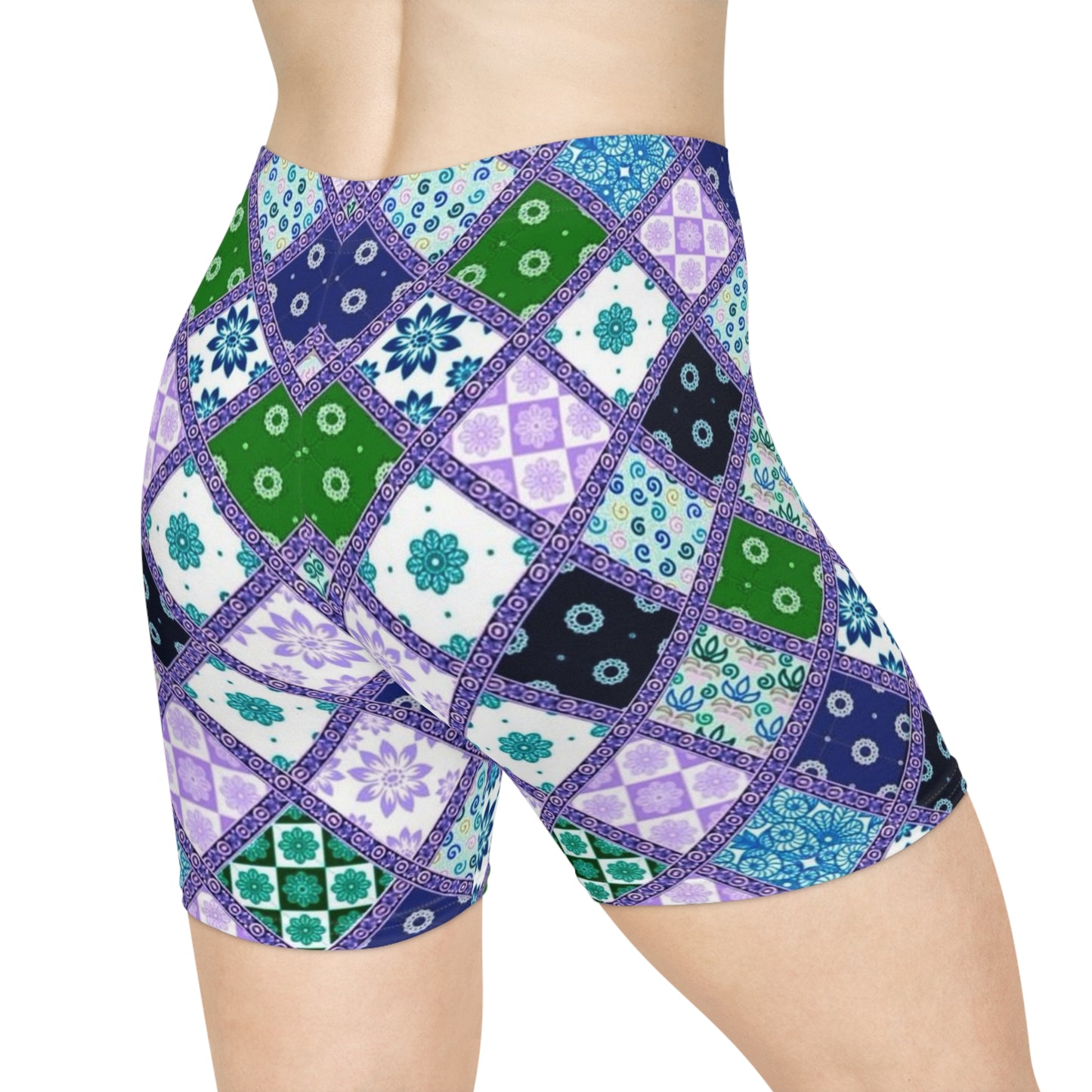 Bohemian Printed Biker Shorts for Women - Colorful Summer Activewear