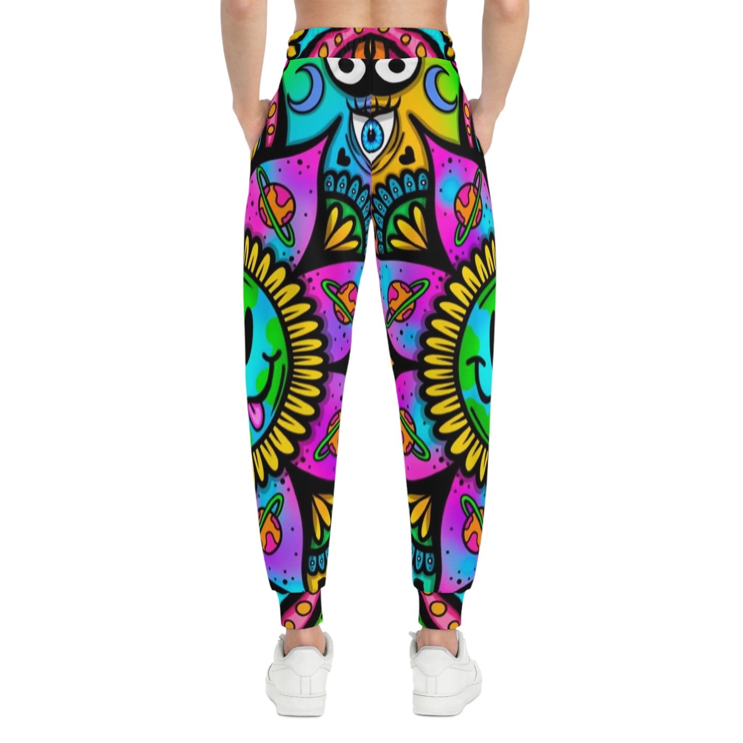 Colorful Mandala Athletic Joggers, Lounge Pants, Psychedelic Joggers, Festival Wear, Yoga Pants