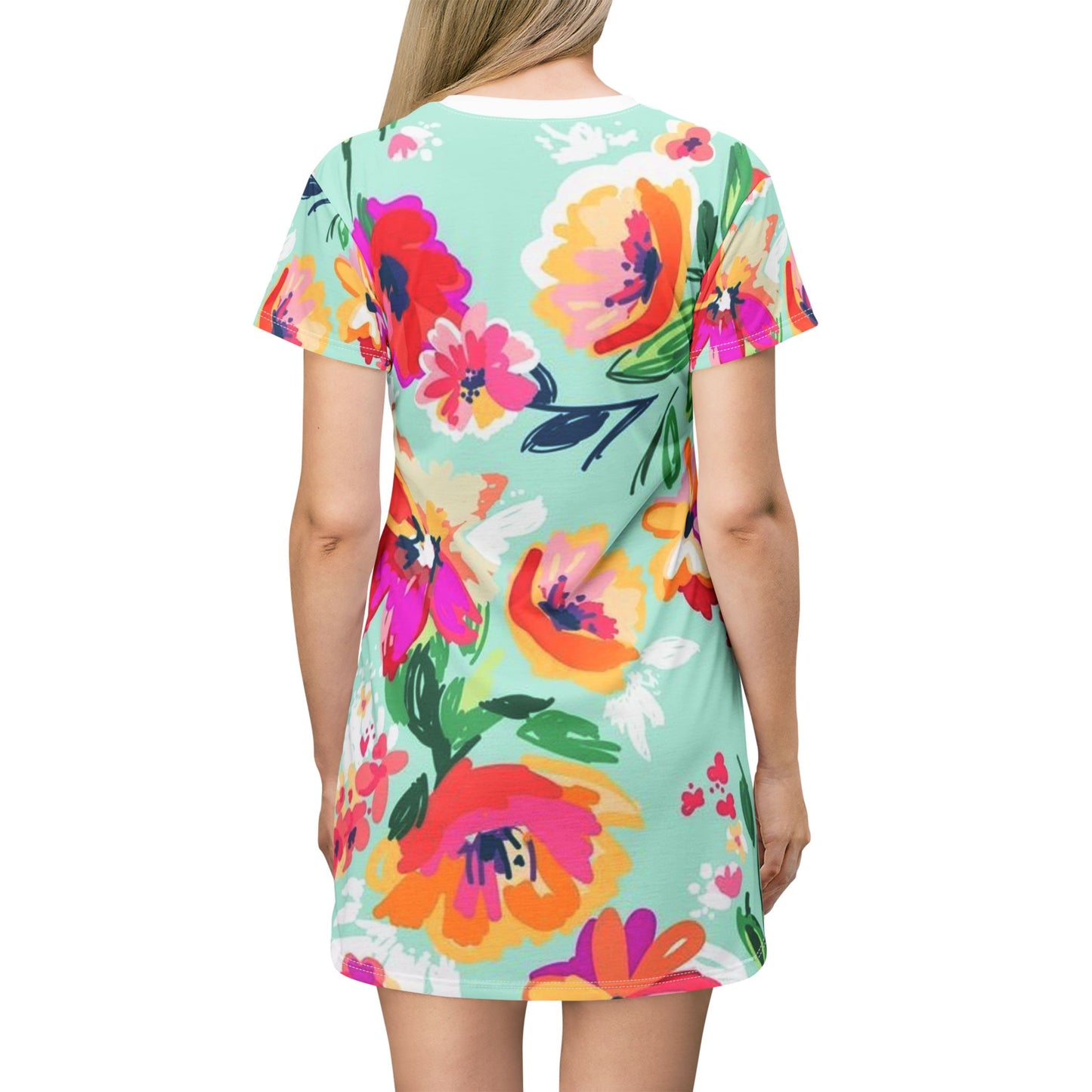 T-Shirt-Kleid mit Blumendruck