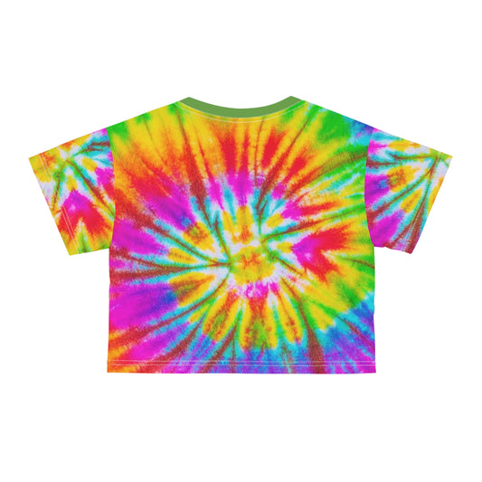 Colorful Tie-Dye Crop Tee for Summer, Vibrant Festival Top, Youth and Adult Sizes, Perfect for Parties and Celebrations