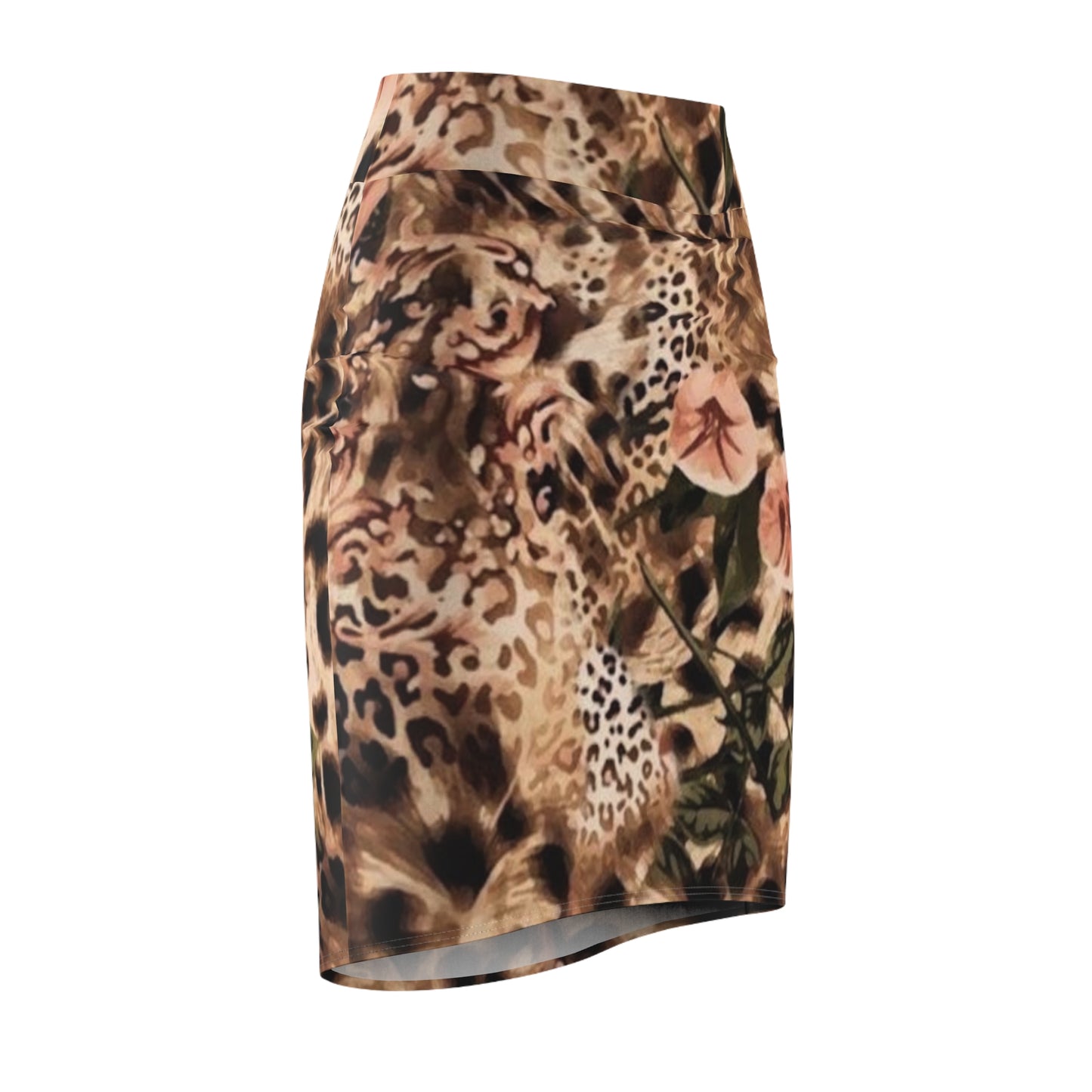 Leopard Blush Floral Print Pencil Skirt - Chic Summer Style
