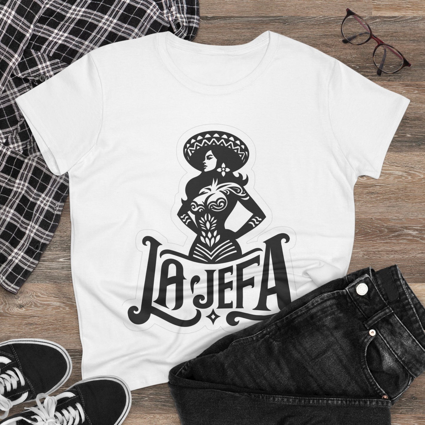 La Jefa Cotton Tee - Empowering Women's T-Shirt, Stylish Casual Wear, Perfect Gift for Celebrations, Festivals, Everyday Fashion