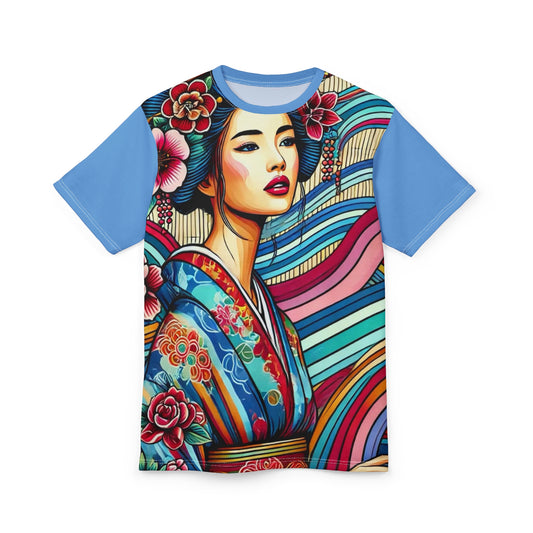 Vibrant Japanese Art Unisex Tee - Colorful Floral Design