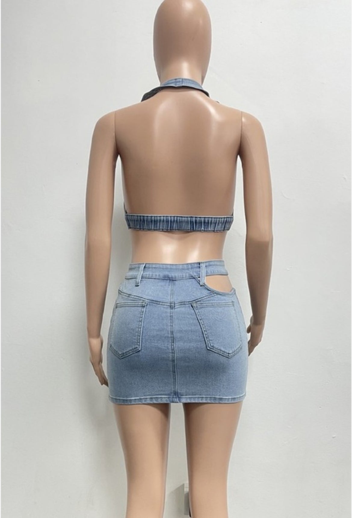 W/S Stretch Denim Mini Skirt Set