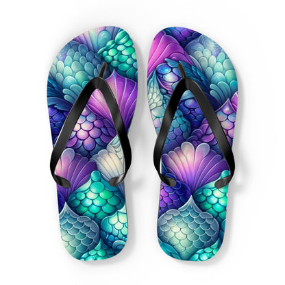 Vibrant Mermaid Scale Flip Flops for Summer Fun