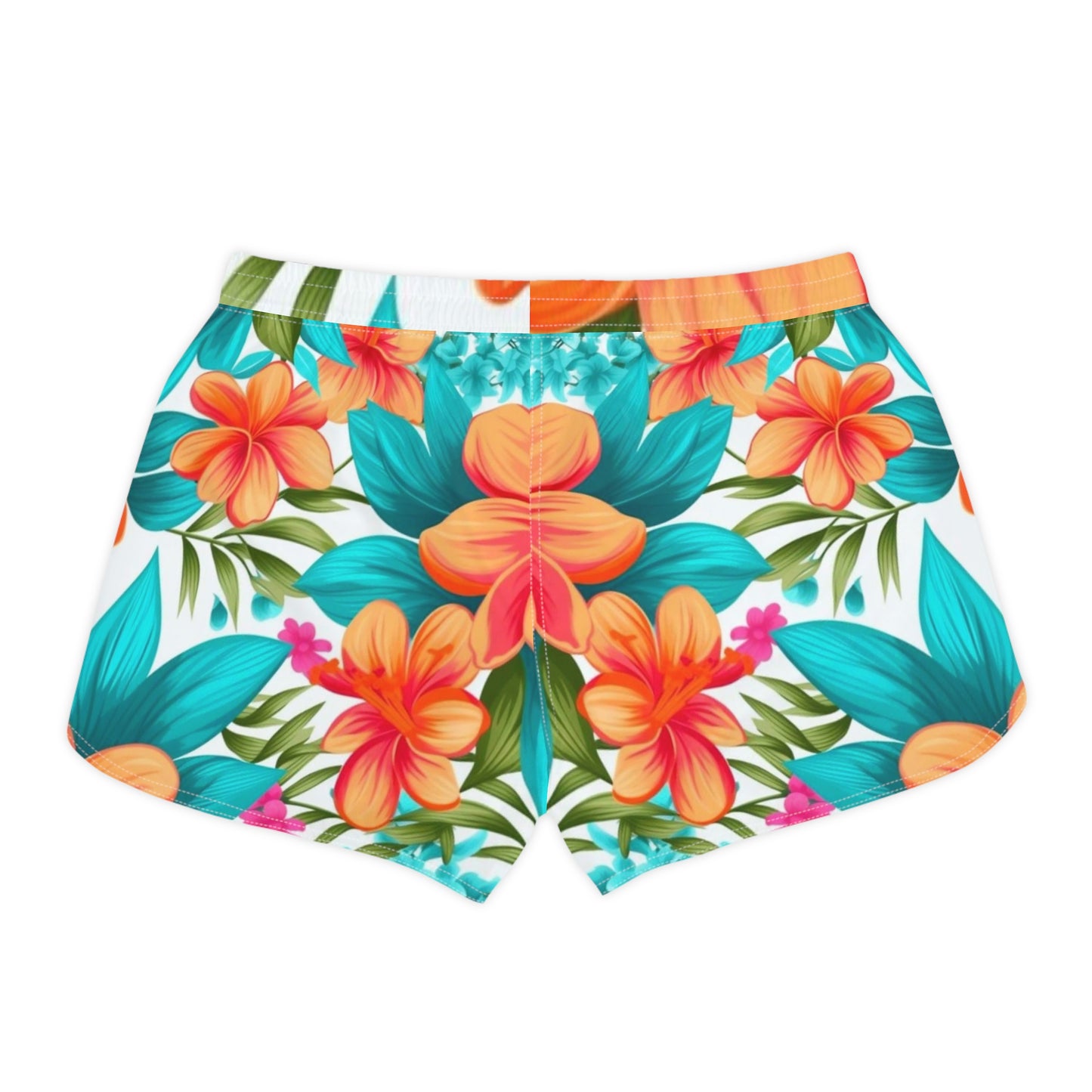 Tropical Floral Women's Casual Shorts - Vibrant Summer Vibe for Beach Days & Vacations