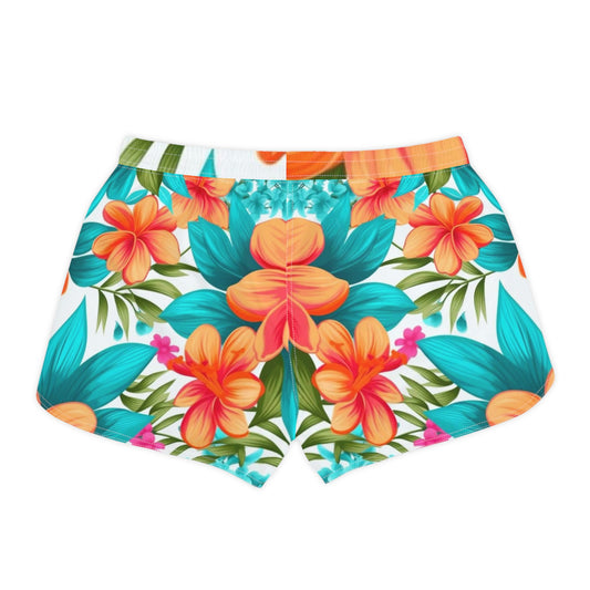 Tropical Floral Women's Casual Shorts - Vibrant Summer Vibe for Beach Days & Vacations
