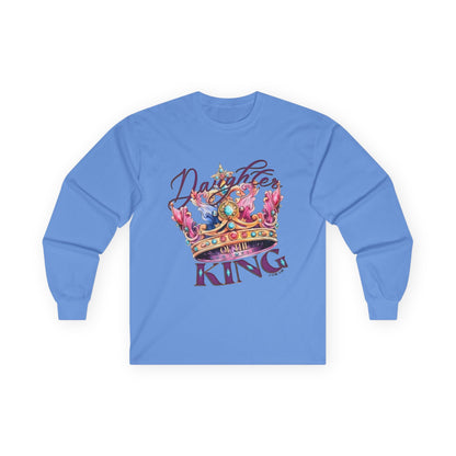 Daughters King Long Sleeve Tee — Watercolor Crown Graphic