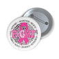 Breast Cancer Awareness 'FIGHT' Pin Button - Pink Ribbon Leopard Accent
