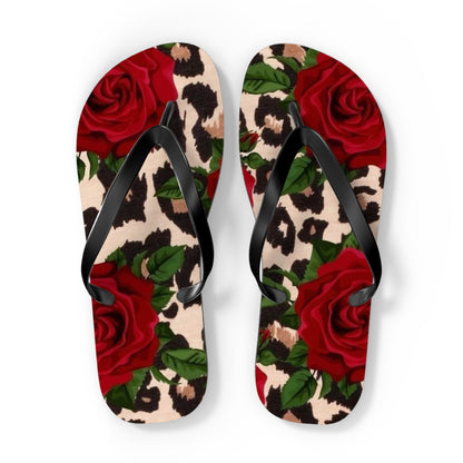 Rose Print Flip Flops - Stylish Summer Sandals for Beach & Casual Wear
