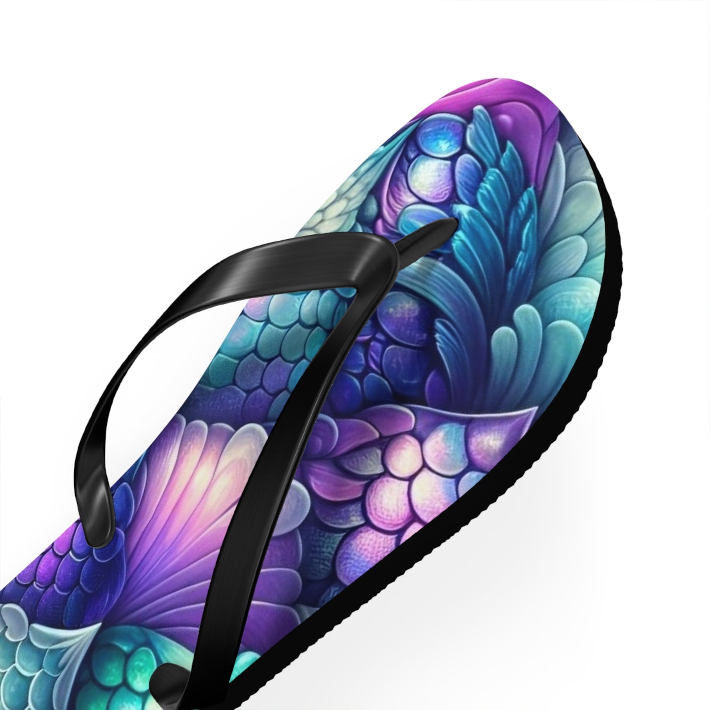 Vibrant Mermaid Scale Flip Flops for Summer Fun