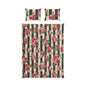 Floral Stripe Cotton Bed Set — Vintage Rose Duvet Cover & Pillowcases