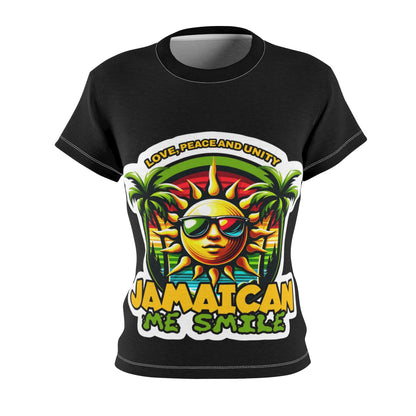 Jamaican Vibes Tee - Love, Peace, and Unity Graphic T-Shirt for Women