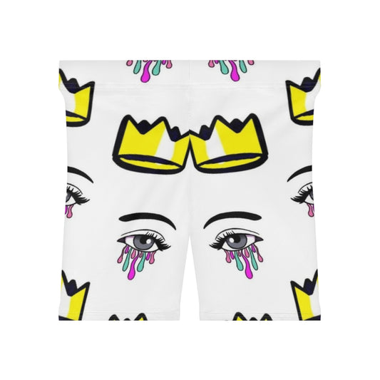 Eye-Catching Women's Biker Shorts with Crown Design