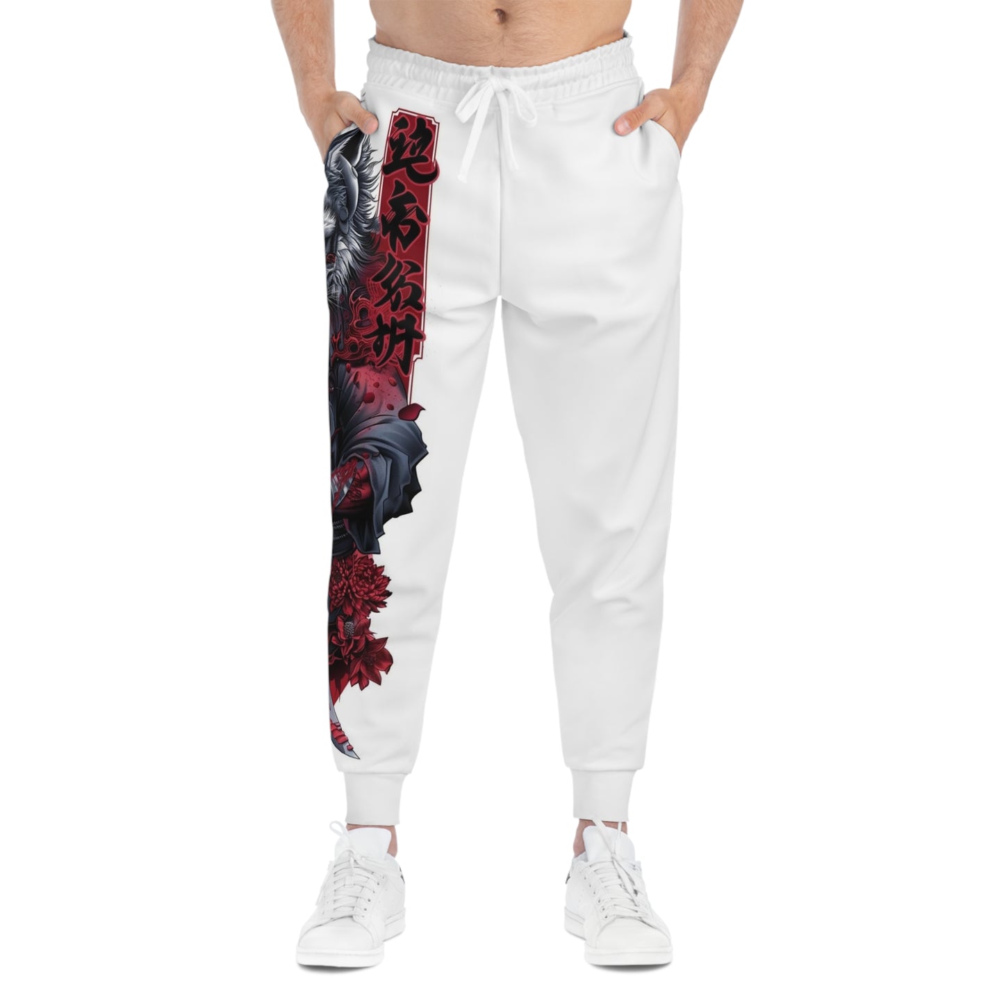 Samurai Floral Joggers — Japanese Sword AOP Athletic Pants