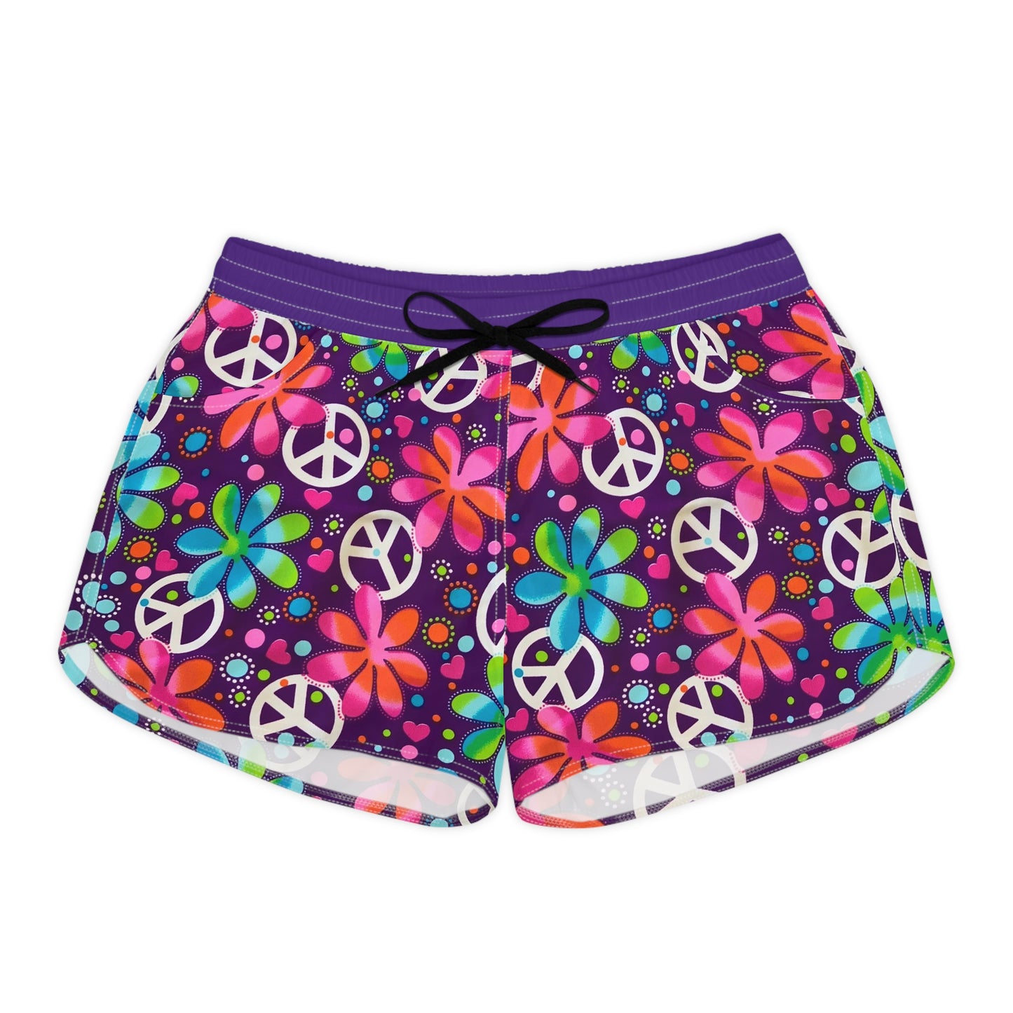 Flower Power Peace Sign Women's Summer Shorts