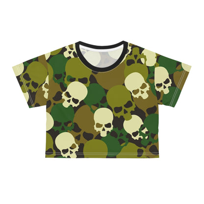 Edgy Skull Camouflage Crop Tee for Urban Style
