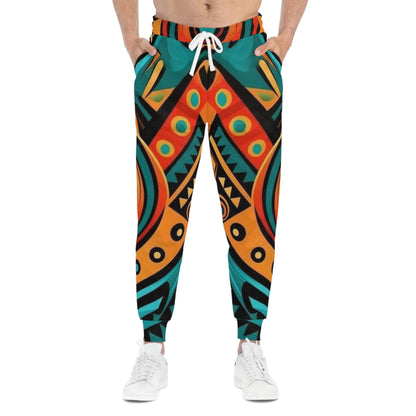Tribal Geo Print Joggers — Vibrant Aztec Athletic Pants
