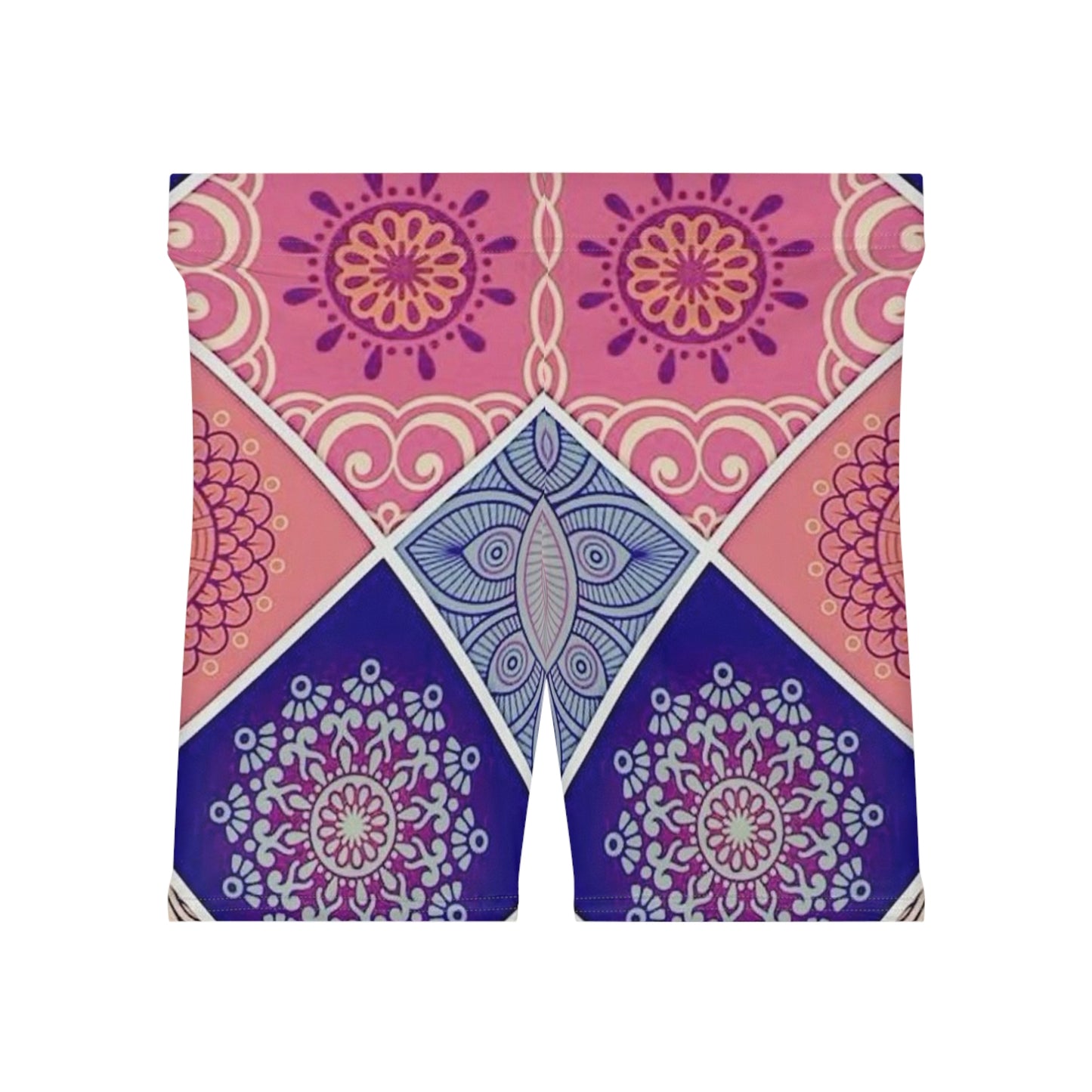 Boho Chic Women's Biker Shorts - Vibrant Mandala Design for Active Lifestyle