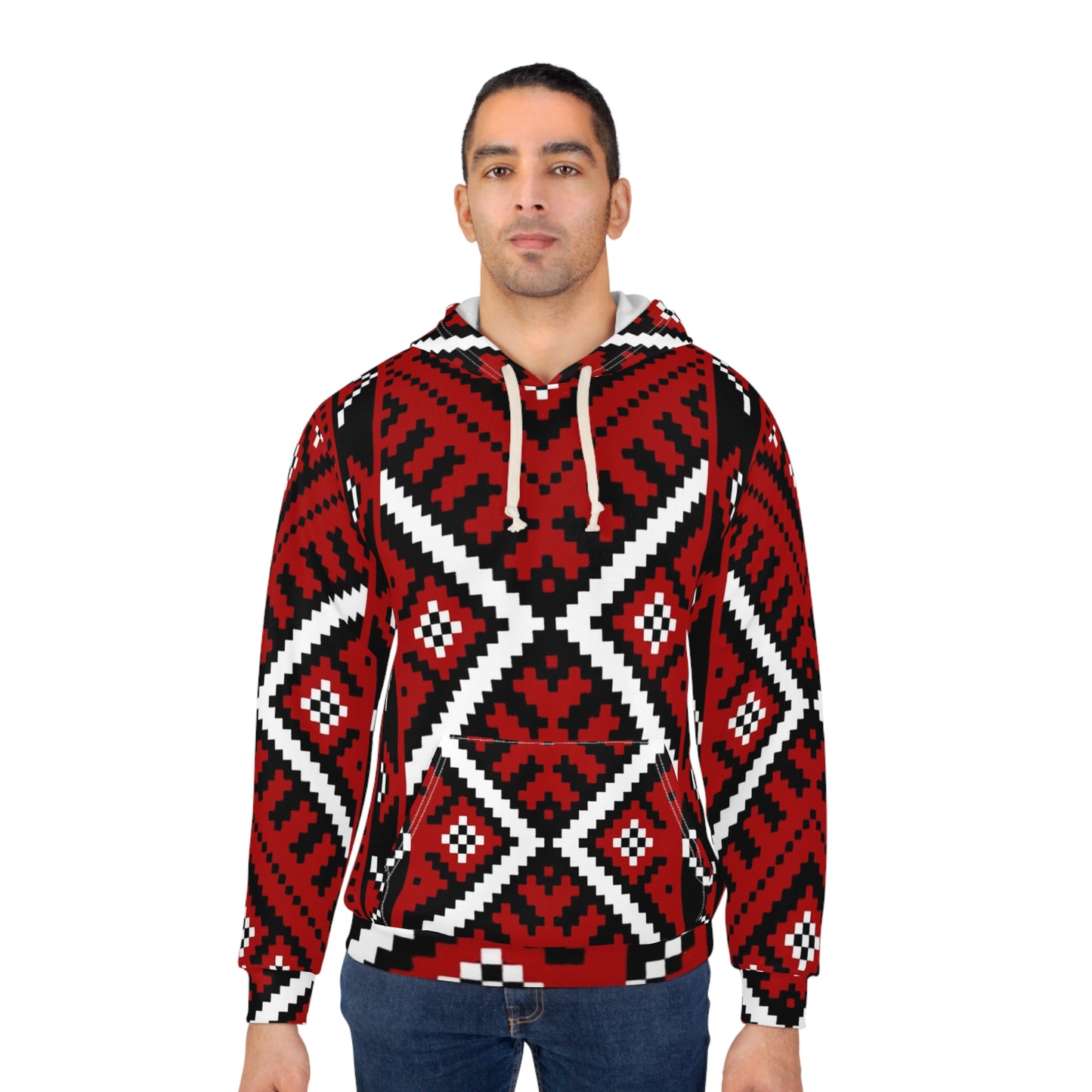Cozy Tribal Print Hoodie for All Seasons, Unique Sweatshirt, Gift Idea for Her, Him, Warm Layer for Winter, Ethnic Style Pullover