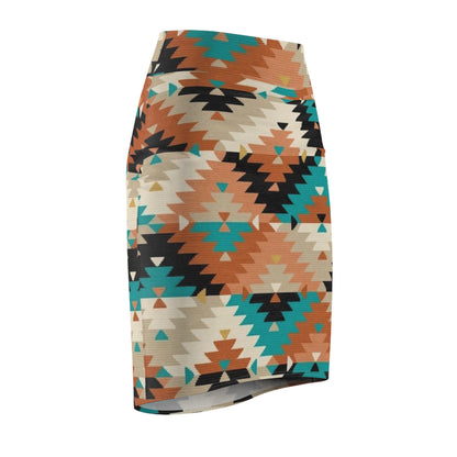 Aztec Western Bohemian Print Women's Pencil Skirt