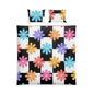 Floral Check Cotton Bed Set — Colorful Retro Daisy Duvet Cover & Pillowcases