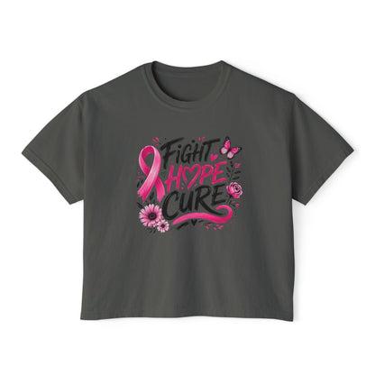 Fight Hope Cure Pink Ribbon Breast Cancer Awareness Tee