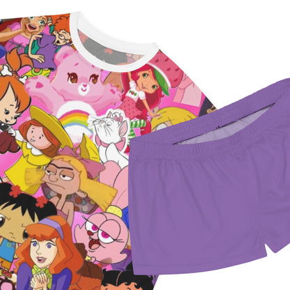 Women's Pajama Set - 90s Girls Cartoon Characters Print