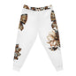 Floral Leopard Print Athletic Joggers, Chic Activewear, Jogging Pants, Stylish Workout Gear, Gifts for Her, Trendy Loungewear