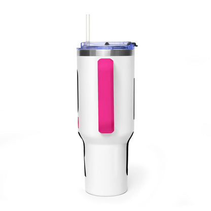 40oz Cancer Awareness Tumbler — "My God is Bigger Than Cancer" with Pink Ribbon