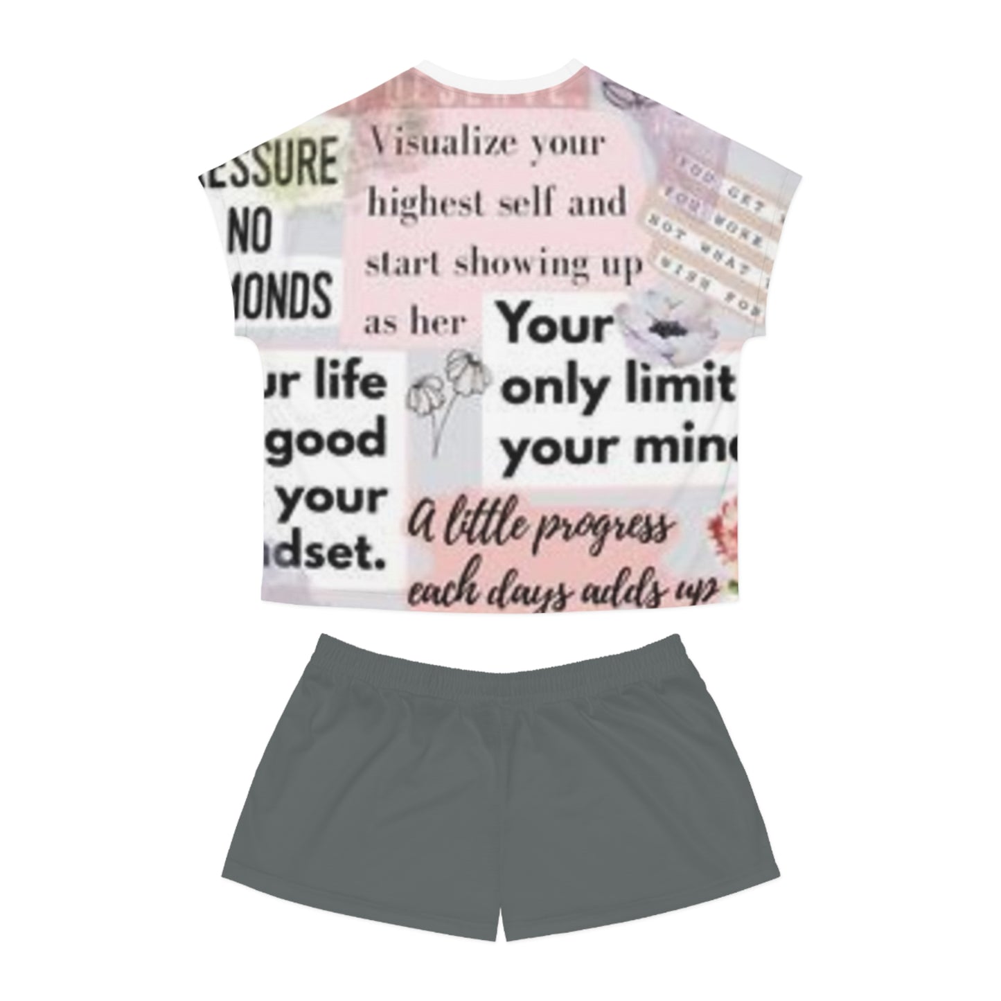 Inspirational Women’s s Short Pajama Set - Motivational Quotes for Comfort and Confidence
