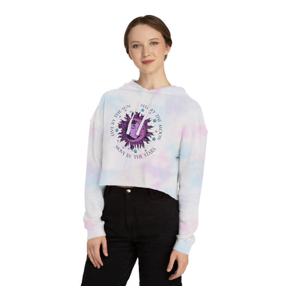 Celestial Tie-Dye Cropped Hoodie | Women’s Trendy Sweatshirt for Casual Wear, Gift for Astrology Lovers, Festival Outfit, Cozy Loungewear