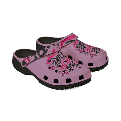 Breast Cancer Awareness EVA Clogs — "Fight Hope Cure" Pink Ribbon Slide Shoes