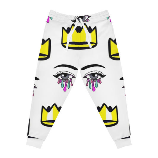 Crowned Eyes Athletic Joggers | Unique Art Joggers | Stylish Lounge Wear | Gift for Trendy Gym Lovers | Streetwear Fashion