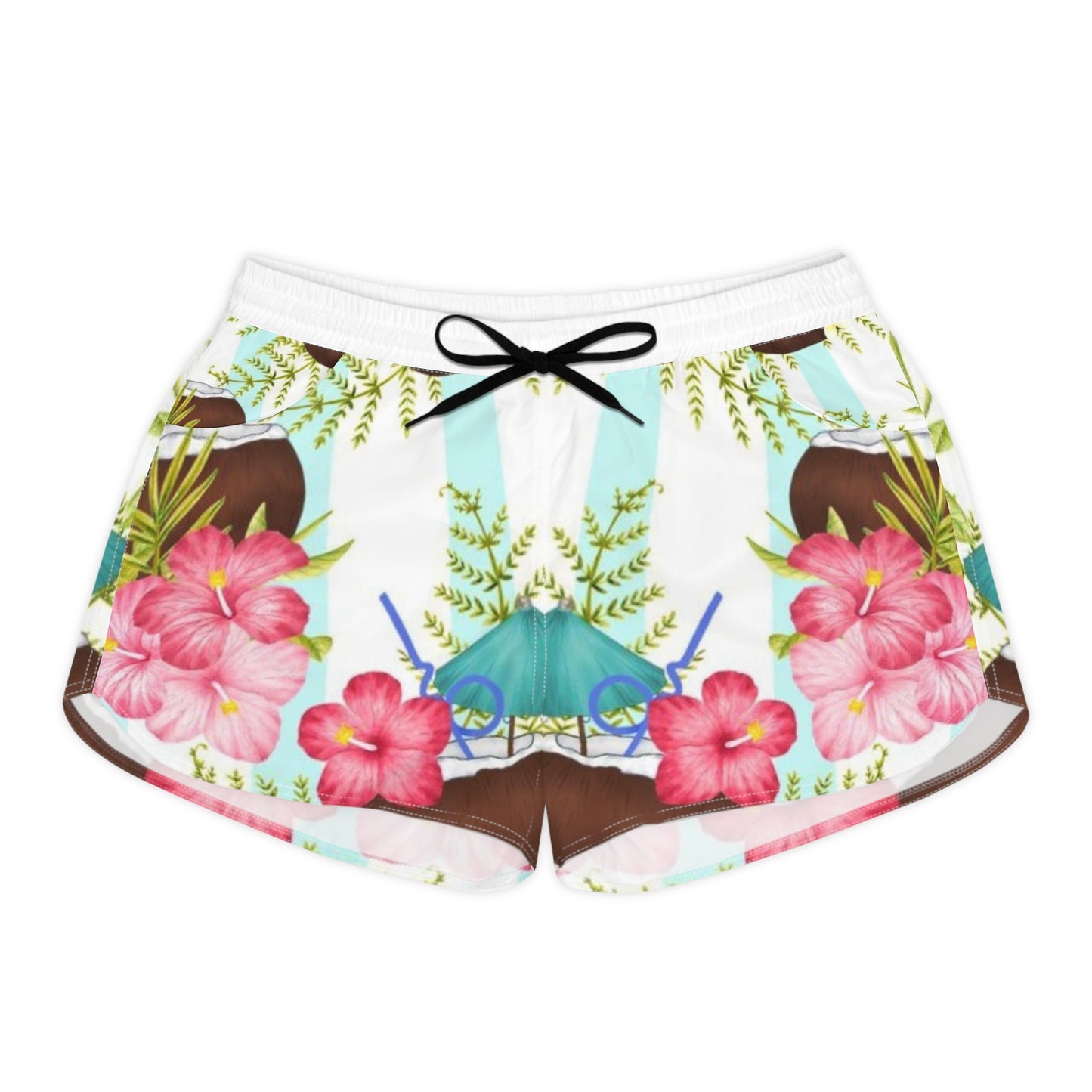 Tropical Floral Design Women's Casual  Shorts - Beach Vibes & Summer Style