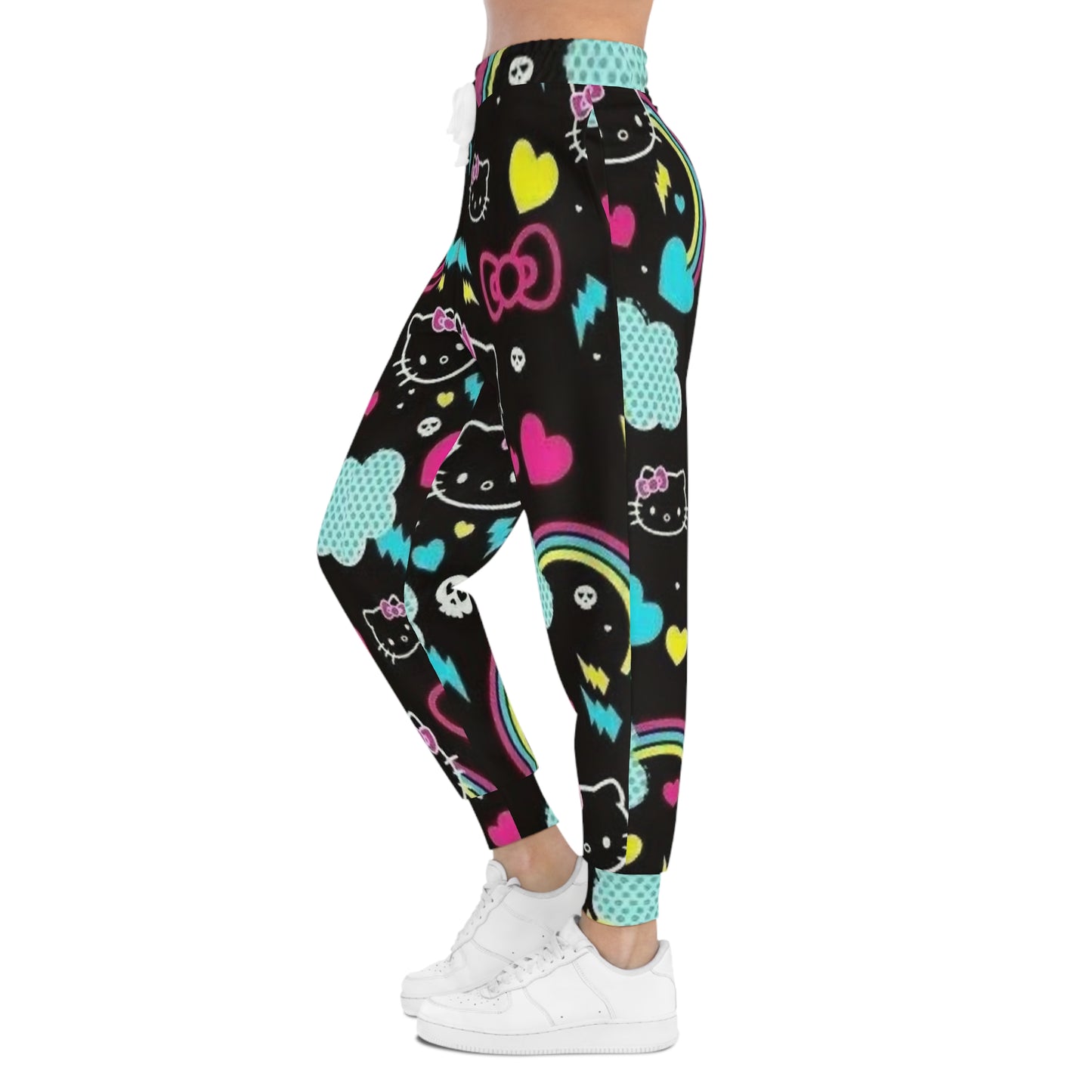 Playful Hello Kitty Joggers, Comfortable Lounge Pants, Cute Joggers for Kids and Adults, Gift for Cat Lovers, Cozy Athleisure Wear