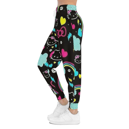 Playful Hello Kitty Joggers, Comfortable Lounge Pants, Cute Joggers for Kids and Adults, Gift for Cat Lovers, Cozy Athleisure Wear