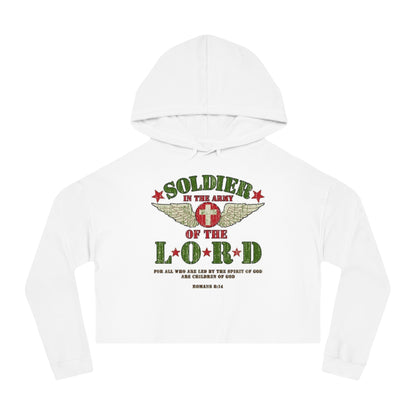 Soldier of the Lord Cropped Hoodie — Christian Military Wing Faith Sweatshirt