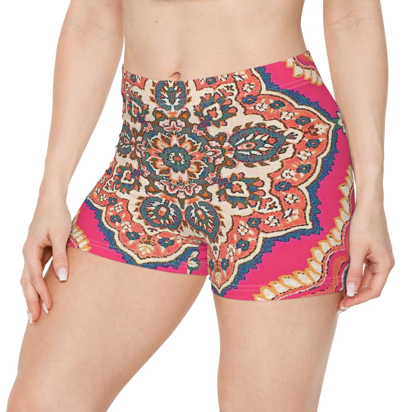 Pink/Multicolor Boho Chic Elegant Stylish Women's Shorts