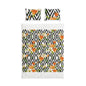 Floral Geometric Cotton Bed Set — Orange Lily Duvet Cover & Pillowcases
