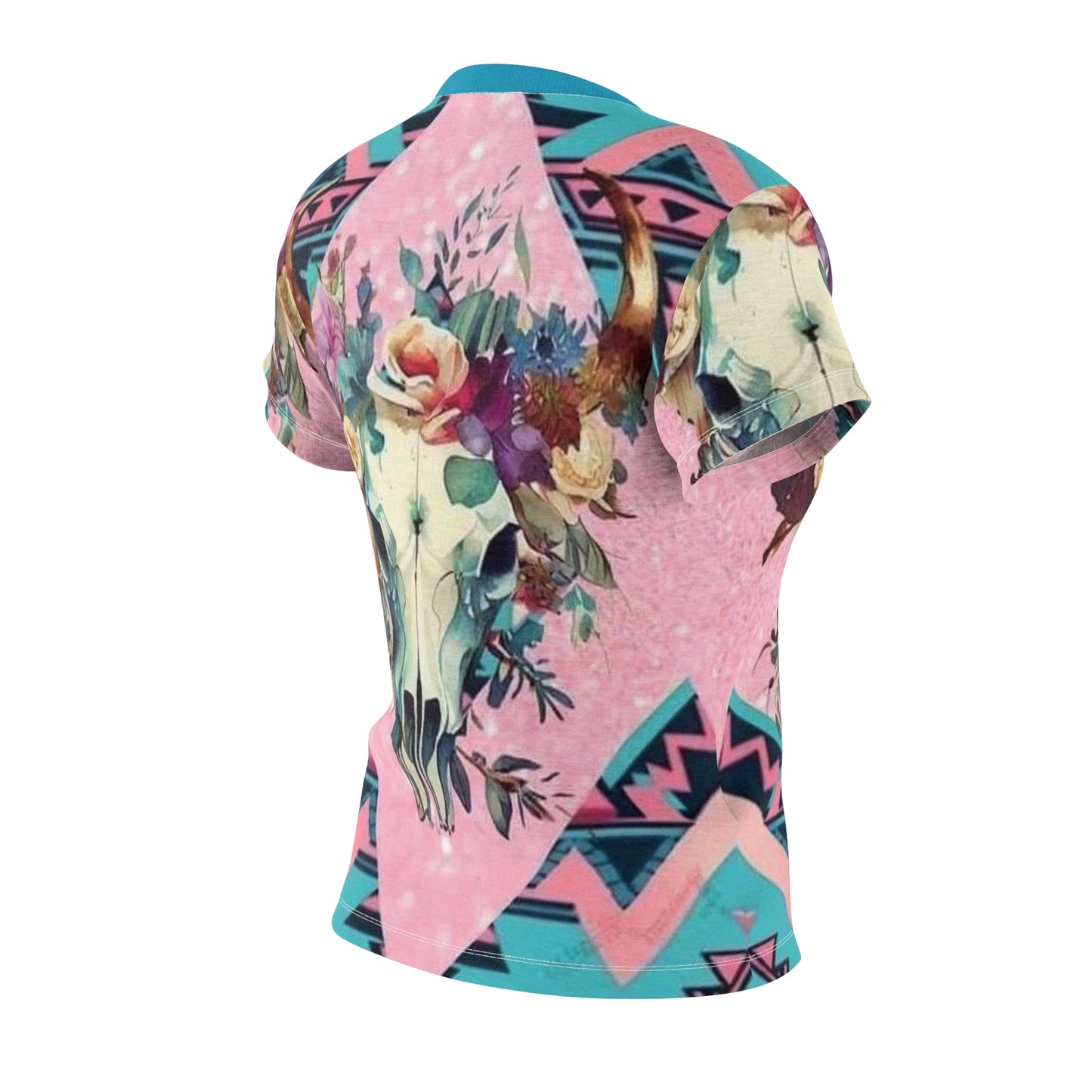 Western Style Floral Skull Tee - Women's T-Shirt