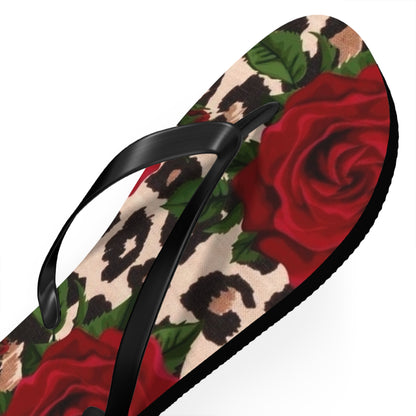 Rose Print Flip Flops - Stylish Summer Sandals for Beach & Casual Wear