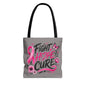 Breast Cancer Awareness Tote Bag — Fight Hope Cure Pink Ribbon Design