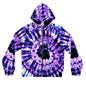 Purple Tie-Dye Zip Hoodie — Women's Psychedelic Spiral All-Over Print