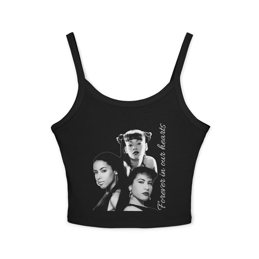 Forever in Our Hearts Tank Top - Women's Spaghetti Strap Crop Top