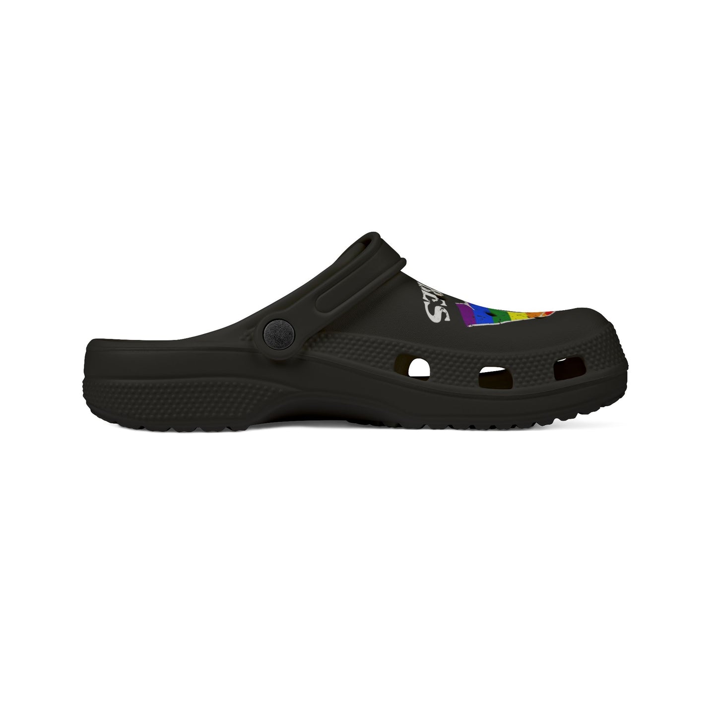 Good Vibes EVA Foam Rubber Clogs - Rainbow Heart Design for Comfort and Style