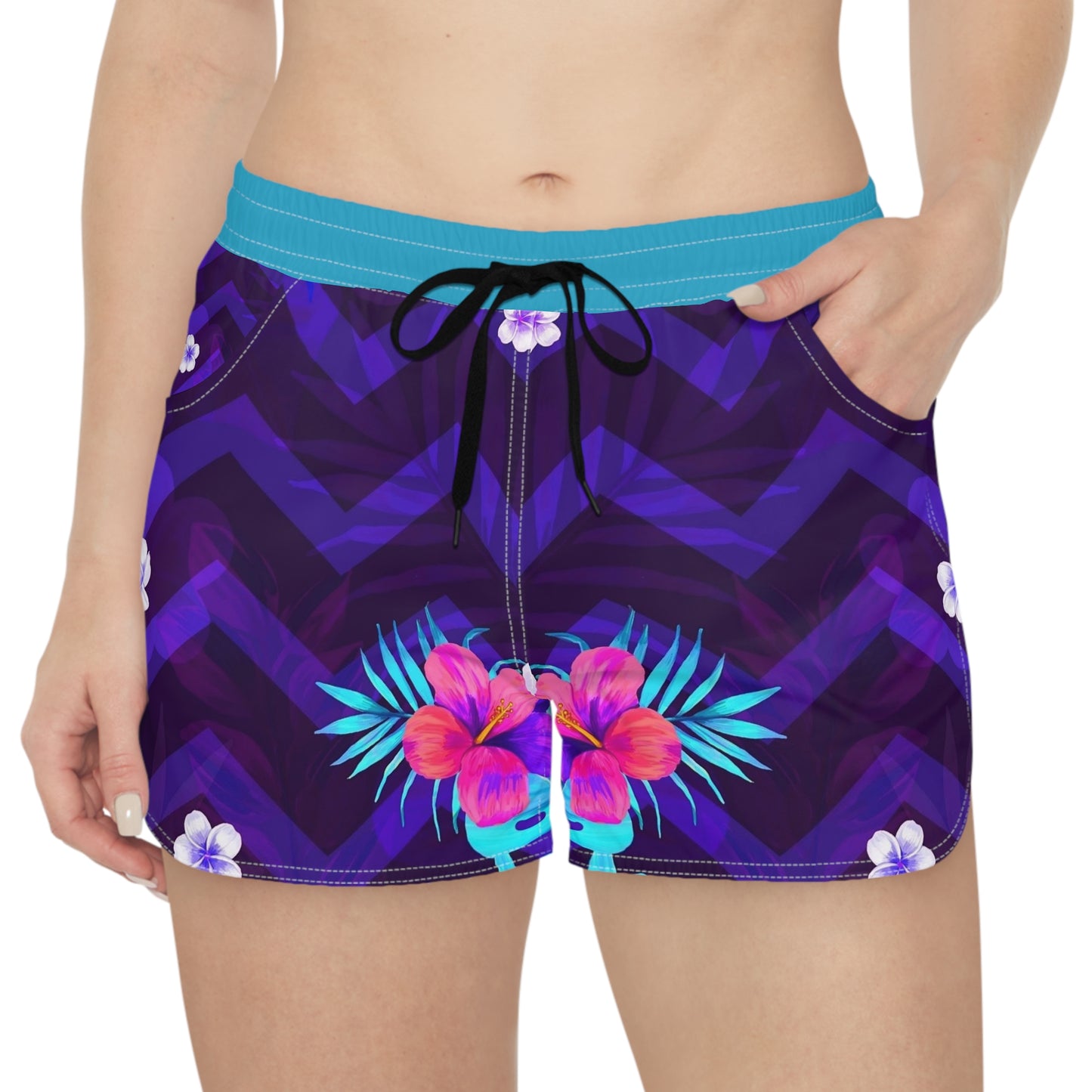 Tropical Floral Women's Casual Shorts - Vibrant Summer Vibe for Beach Days